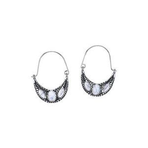 Western White Hoop Earrings